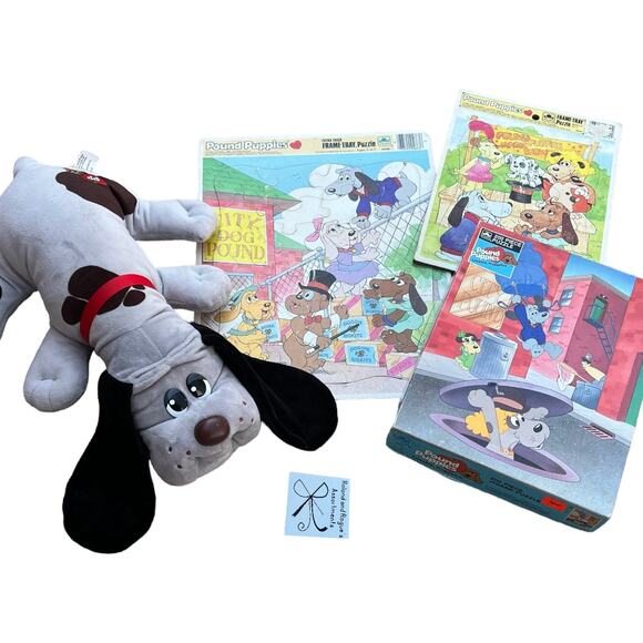 Pound Puppies 3-Ct Puzzles and Plush Bundle
